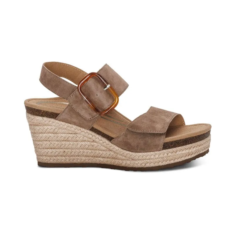 Aetrex Women's Ashley Wedge Heels- Taupe
