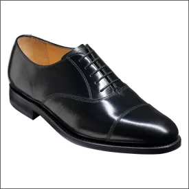 Barker Arnold Black Hi-Shine Oxford Toe Cap@