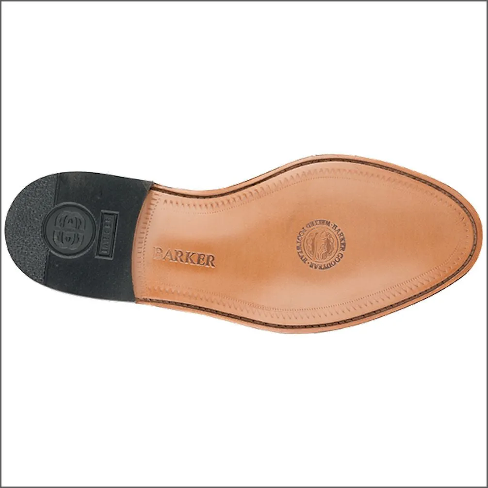 Barker Arnold Black Hi-Shine Oxford Toe Cap@