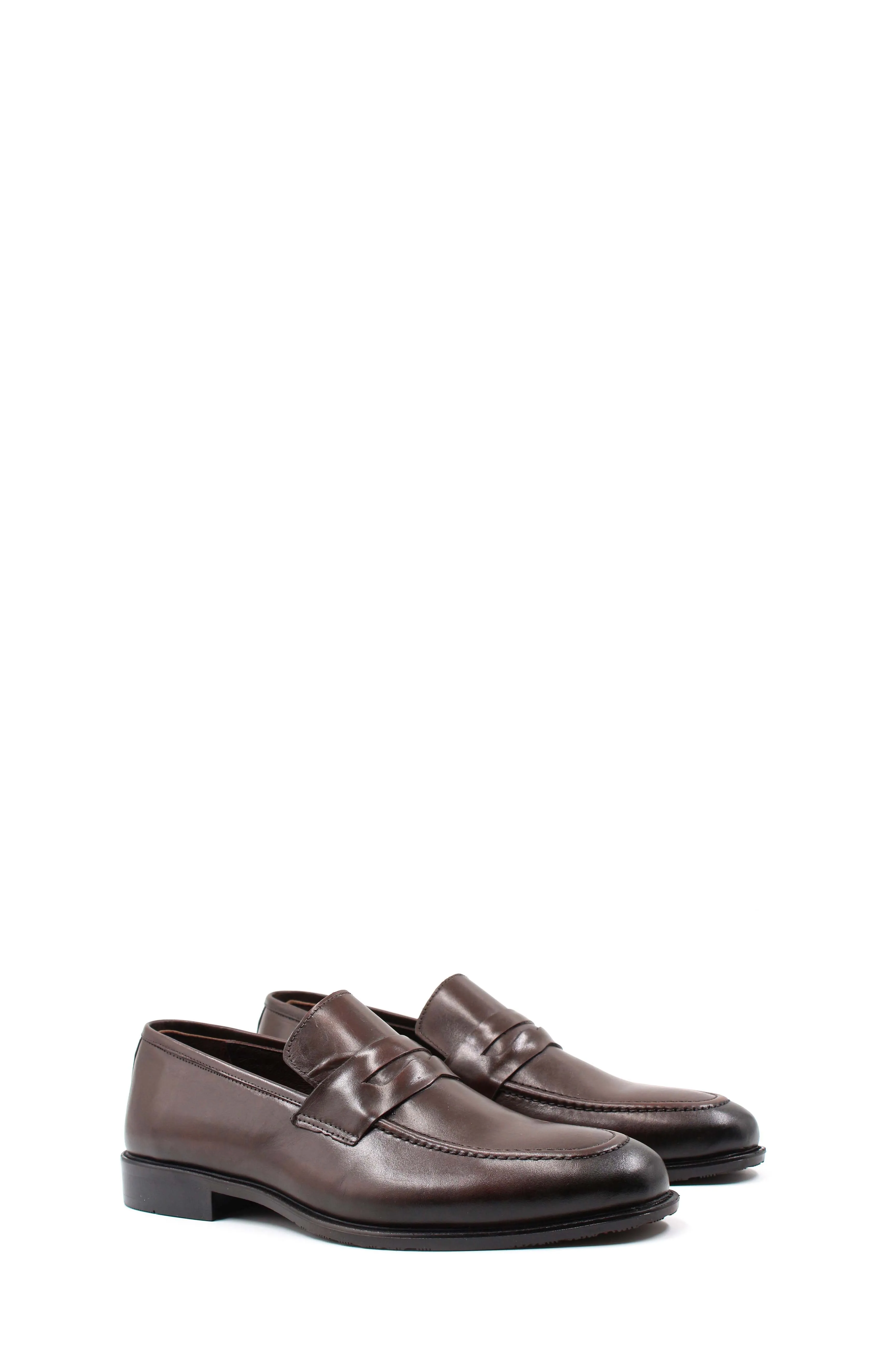 Brown Leather Penny Loafers Wessi
