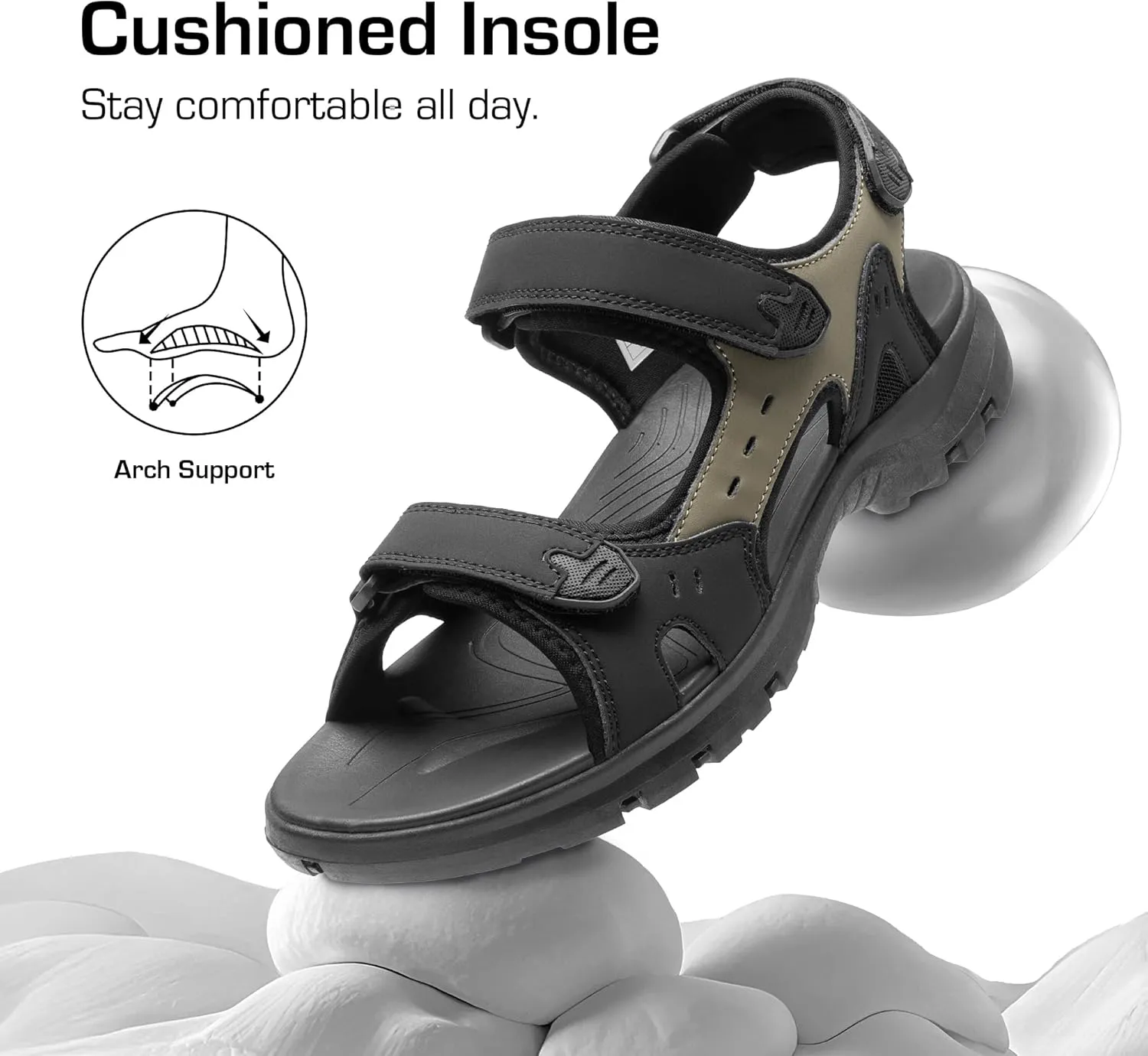 DREAM PAIRS Men??s Arch Support Hiking Sandals Sport Outdoor Athletic Comfortable Summer Beach Water Sandals