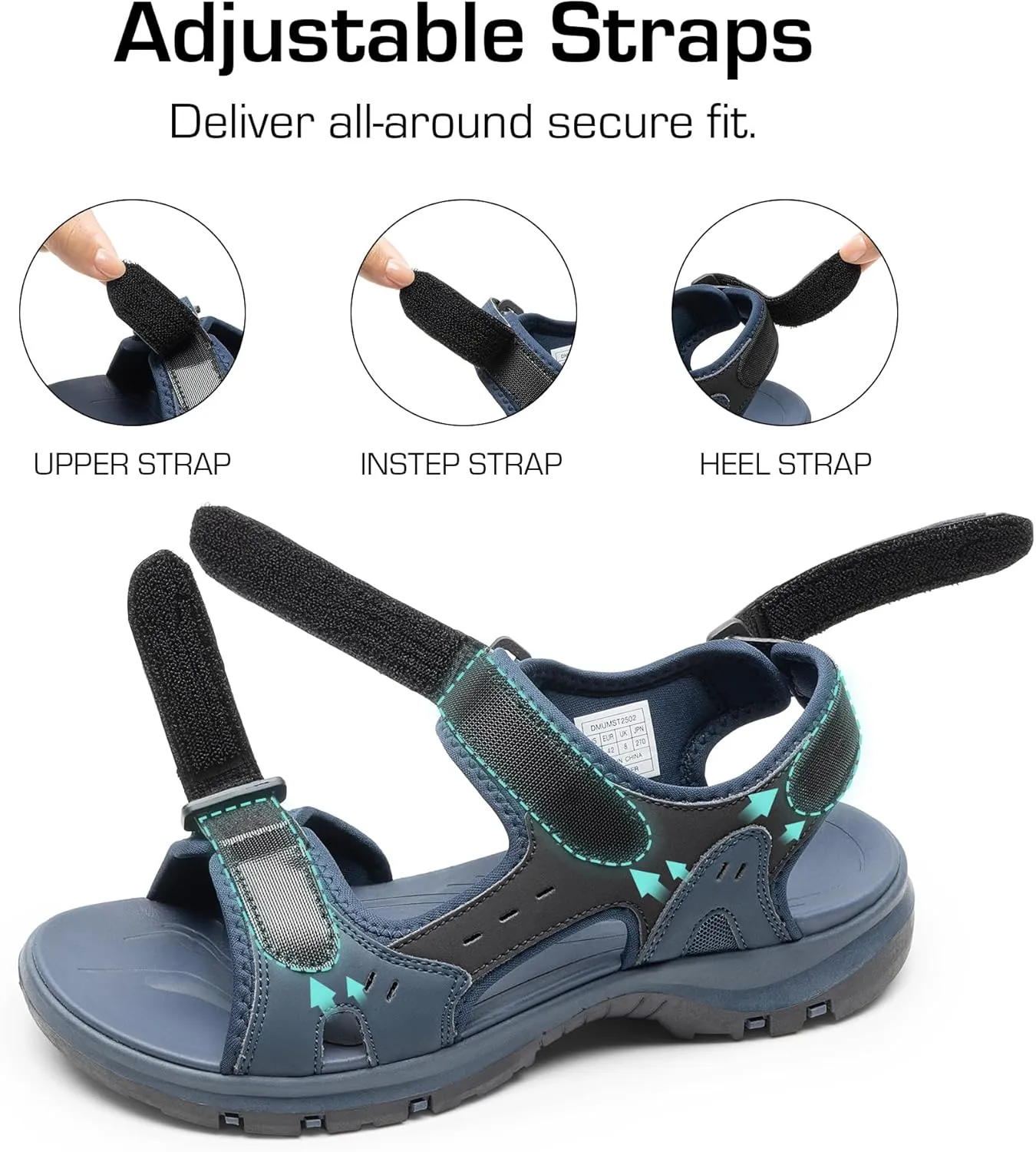 DREAM PAIRS Men??s Arch Support Hiking Sandals Sport Outdoor Athletic Comfortable Summer Beach Water Sandals