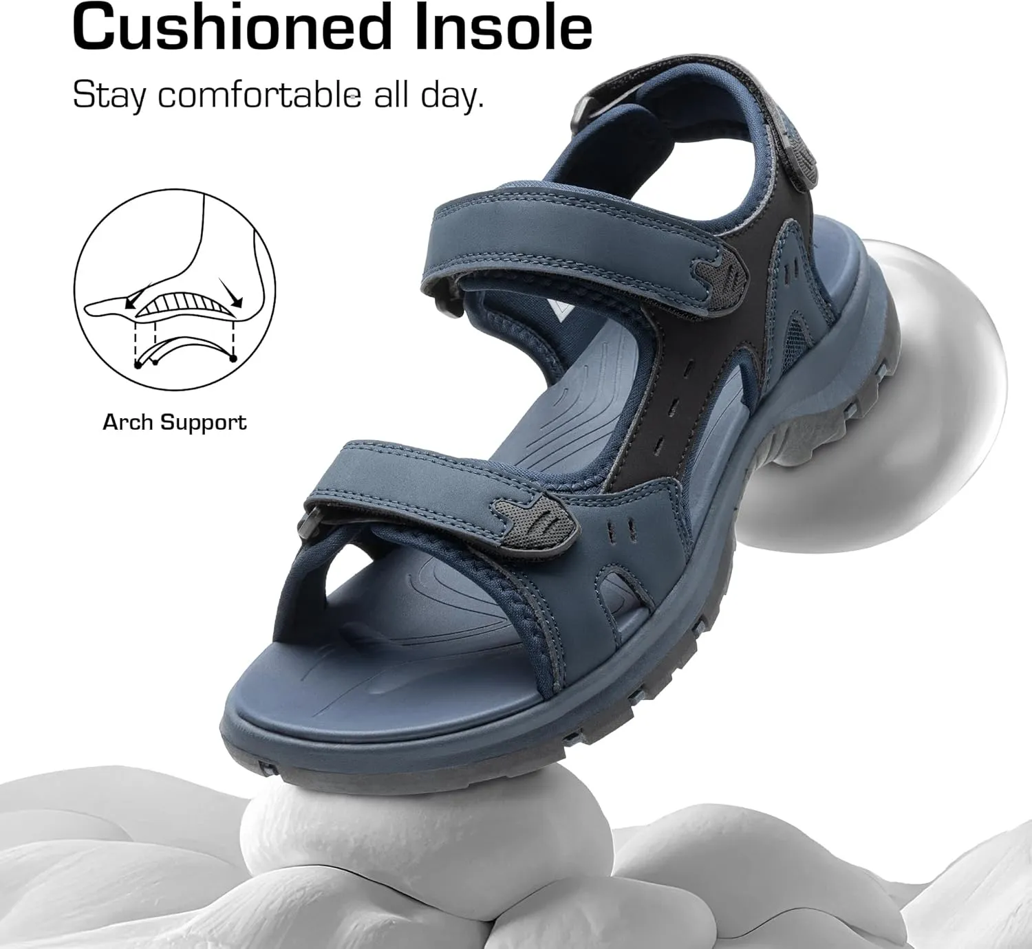 DREAM PAIRS Men??s Arch Support Hiking Sandals Sport Outdoor Athletic Comfortable Summer Beach Water Sandals