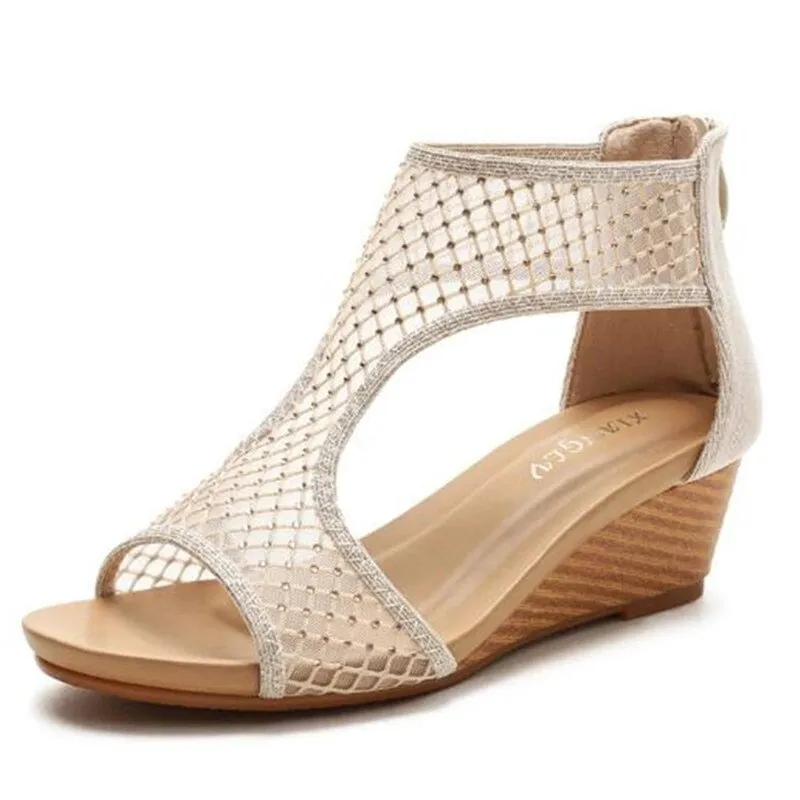 elegant Lace mesh shoes women sandals