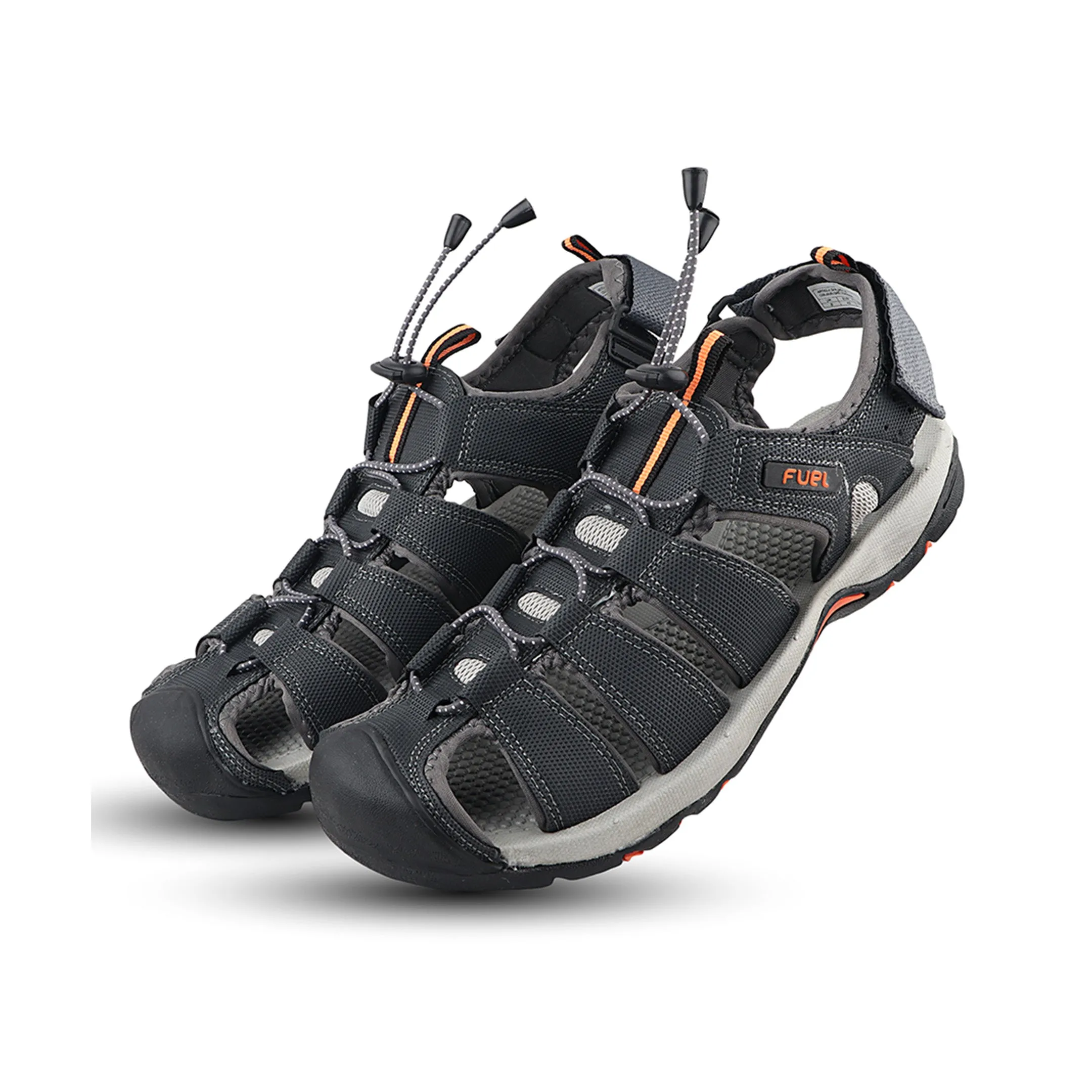 Fuel Soldier-08 Fisherman Sandals for Men (Grey-Orange)