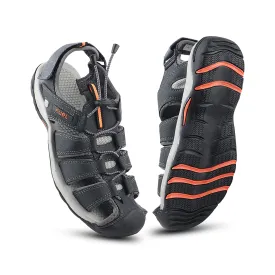 Fuel Soldier-08 Fisherman Sandals for Men (Grey-Orange)