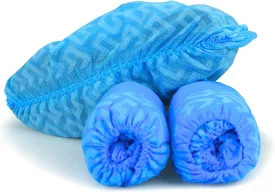 G & F Products Disposable Shoe Covers, Slip-Resistant Booties, Heavy-Duty, Waterproof, Elastic Band, Non-Slip Silicone Sole, Reusable, Protects Floors, Blue, 11 Us Men & 13 Us Women, 200 Pieces