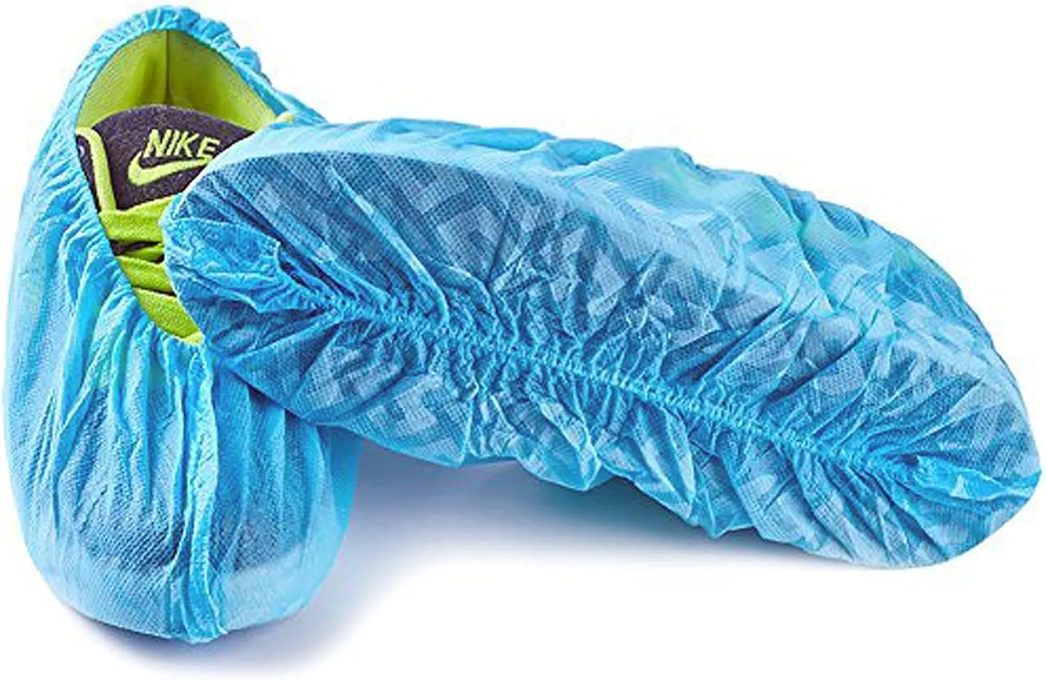 G & F Products Disposable Shoe Covers, Slip-Resistant Booties, Heavy-Duty, Waterproof, Elastic Band, Non-Slip Silicone Sole, Reusable, Protects Floors, Blue, 11 Us Men & 13 Us Women, 200 Pieces