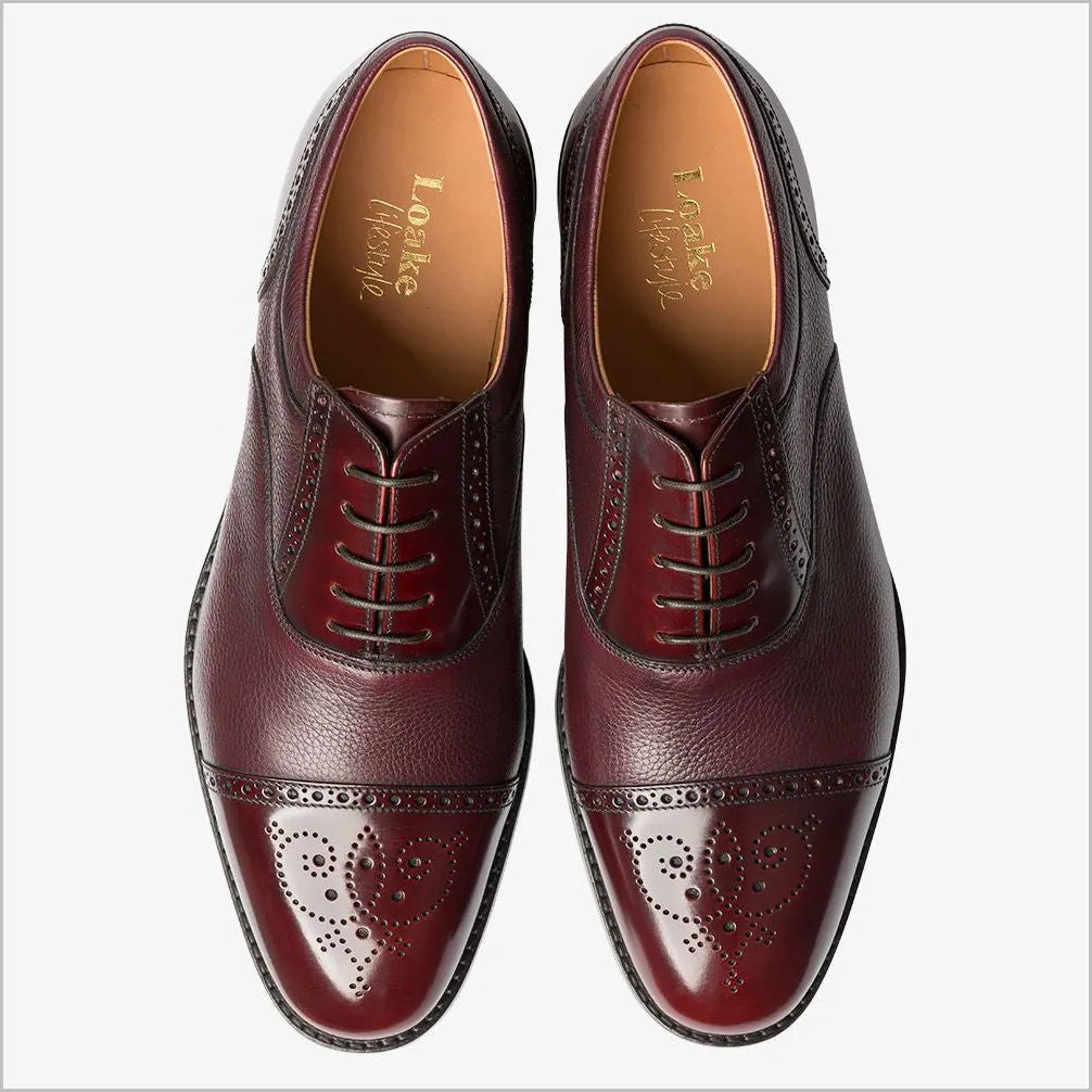 Loake Woodstock Burgundy Two Tone Oxford Shoe--
