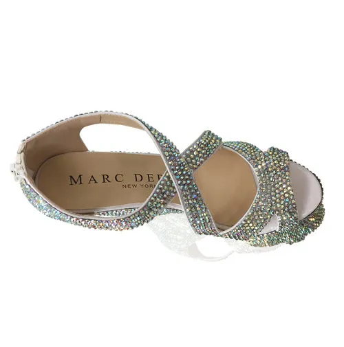 Marc Defang AUTUMN AB CRYSTAL Platform Pageant Wedge Heel Prom Shoes