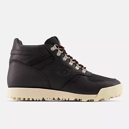 New Balance Rainier Black with macadamia nut and nb scarlet