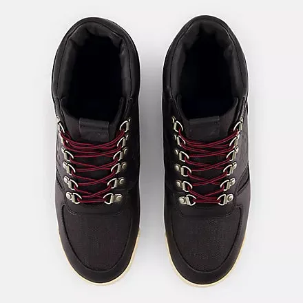 New Balance Rainier Black with macadamia nut and nb scarlet