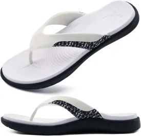 ONCAI Mens Flip Flop Open Toe Athletic Straps Orthotic Summer Plantar Fasciitis Sport Sandals with Soft Cushion Arch Support Size 7.5-15