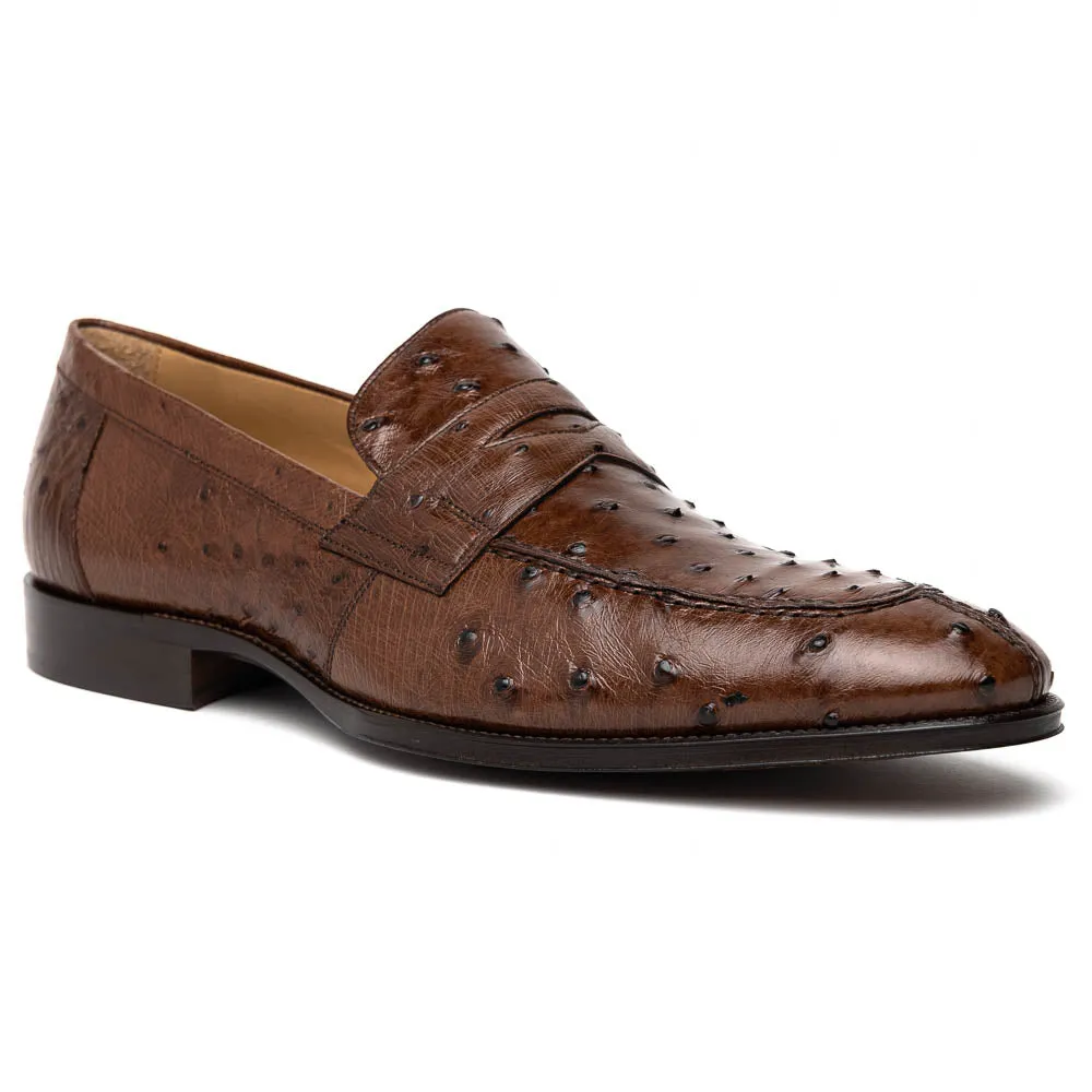 Roma Ostrich Quill Penny Loafer in Brown by Zelli Italia