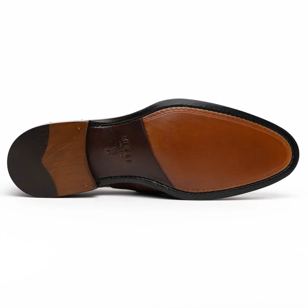 Roma Ostrich Quill Penny Loafer in Brown by Zelli Italia