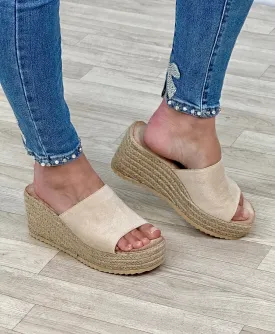 Seraphina Espadrille Platform Wedges – Chic & Comfortable Sand