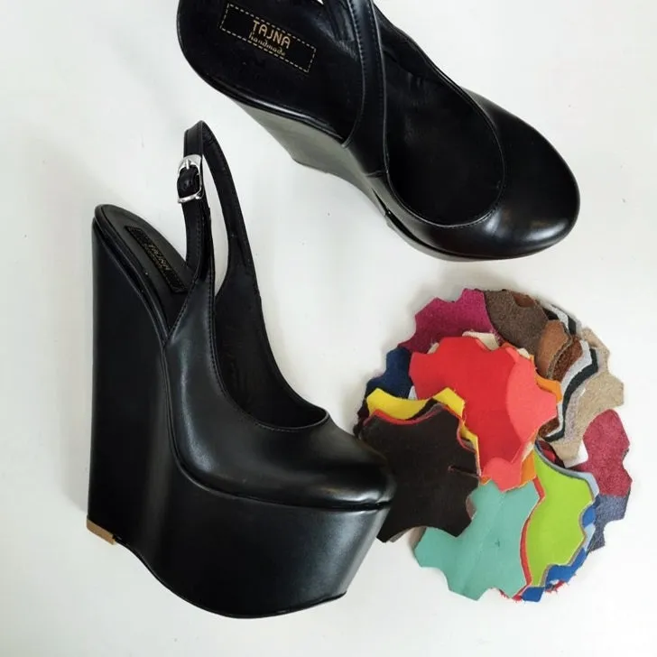 Slingback Black 16 cm Wedges