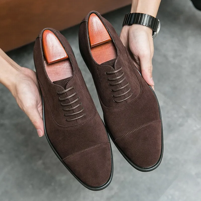The Brogue - Red bottom sole Suede leather oxfords