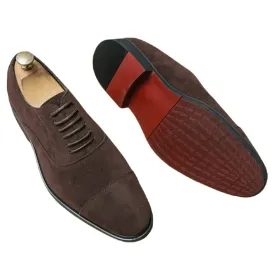 The Brogue - Red bottom sole Suede leather oxfords