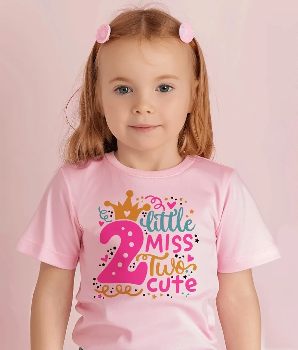 Toddler Girls 2nd Birthday Shirt Outfit for Girls Cute Two Years Old Birthday Gift