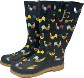 Women's Chicken Plaid Tall Rain Boots
