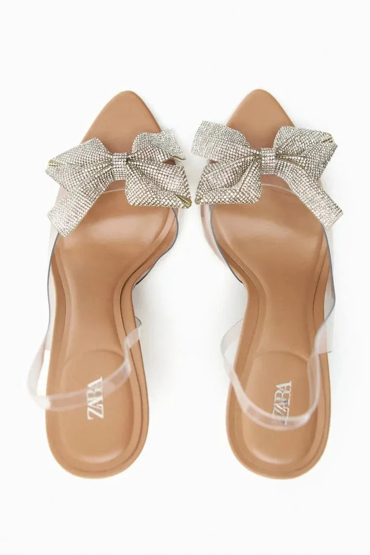 ZARA HIGH-HEEL VINYL SLINGBACK SHOES