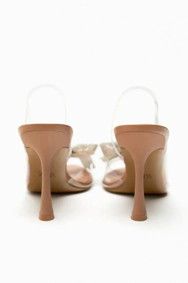 ZARA HIGH-HEEL VINYL SLINGBACK SHOES
