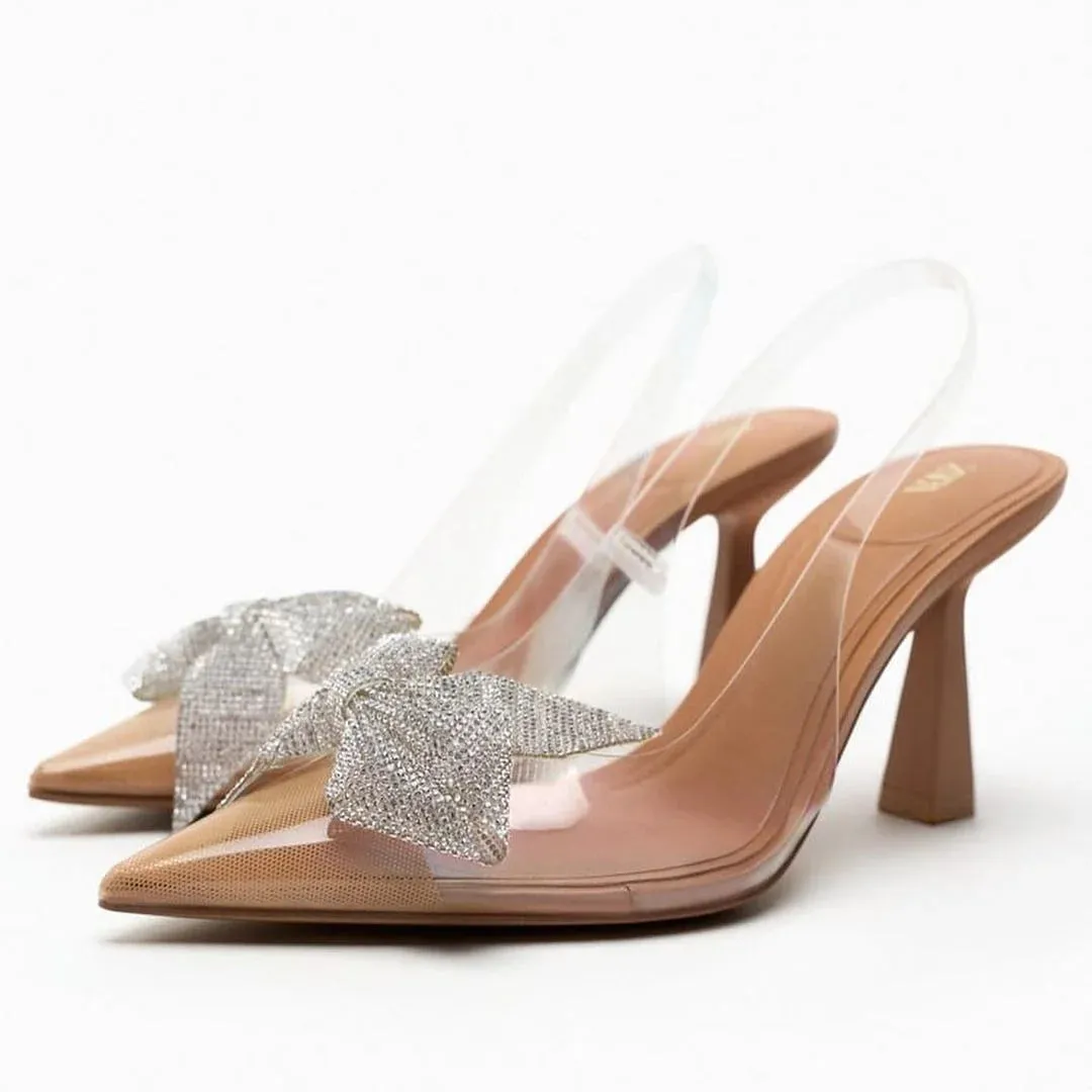 ZARA HIGH-HEEL VINYL SLINGBACK SHOES